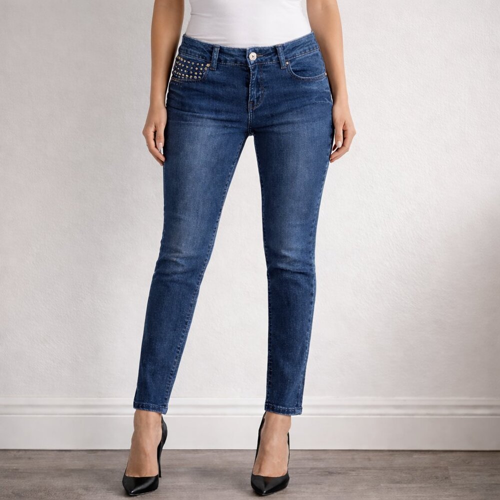 I Jeans by Buffalo Women's SKINNY Studs Pocket Dark Stretch Jeans Size 29/8